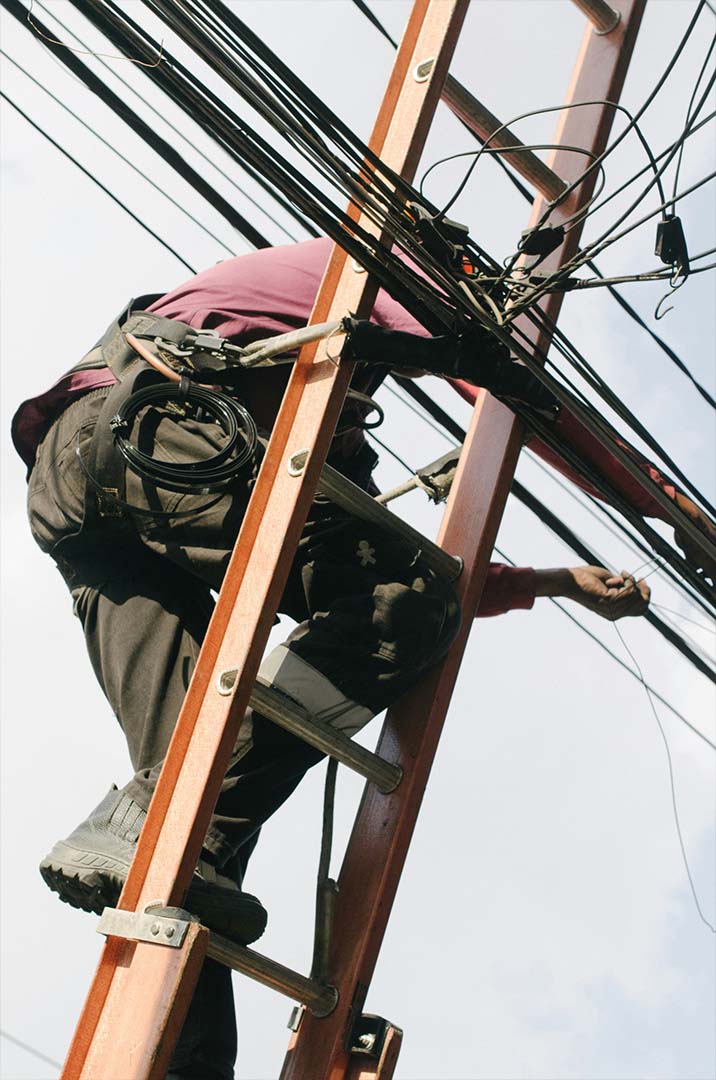 EHS Lone worker working on electricity pylon